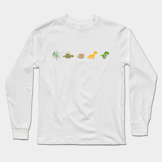 Dinosaur Line-up Long Sleeve T-Shirt by The Lemon Stationery & Gift Co